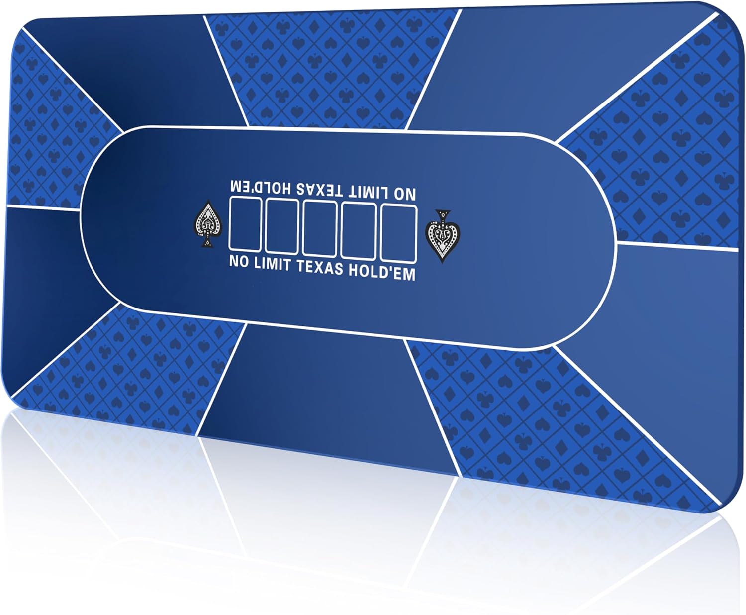 Waterproof 70 x 35 Inch Poker Mat, 8 Player Portable Texas Hold'em Poker Table Top with Carrying Bag, Anti-Slip Rubber Poker Card Tabletop Layout for Casino Games, Blackjack, Parties, Noise Reduction