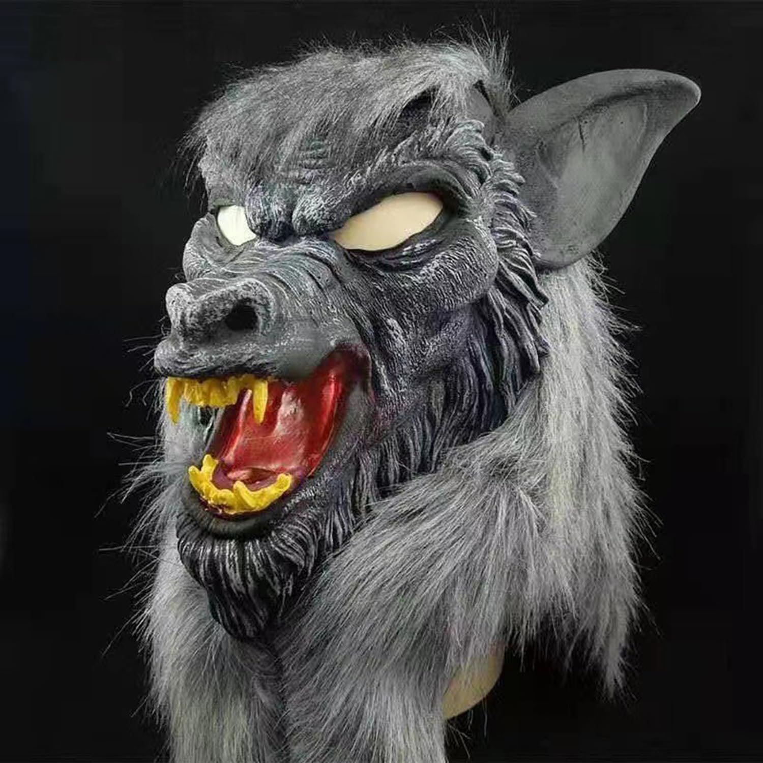 TOPOQ Halloween Wolf Head Mask Werewolf Mask for Adults Horror Scary Animal Head Masks Halloween Costume Party Masks Fancy Dress Cosplay Accessories Props