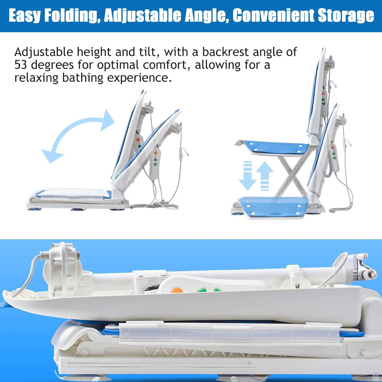 Sillas para Levantarse Eléctrica con Asistencia, Uso Multifuncional, Ayuda para Levantarse del Suelo, Altura Ajustable hasta 48 Cm, Ideal para Personas Mayores, Soporta hasta 136 Kg