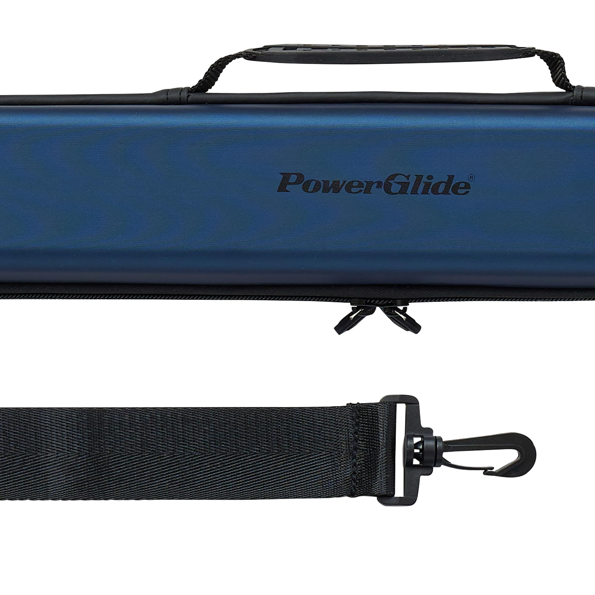 PowerGlide Svartur Étui pour queue de billard ou de billard Design moderne EVA doux au toucher Poignée et bandoulière Intérieur en mousse de protection Poches pour accessoires Compatible avec 2 queues