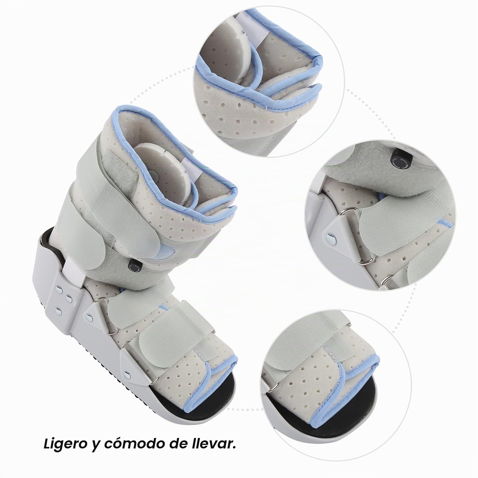 Bota para Fracturas De Tamaño M, Tobillera Ajustable, Férula De Tobillo Ajustable, Soporte Transpirable para La Rehabilitación De Lesiones De Tobillo Y Tendón De Aquiles
