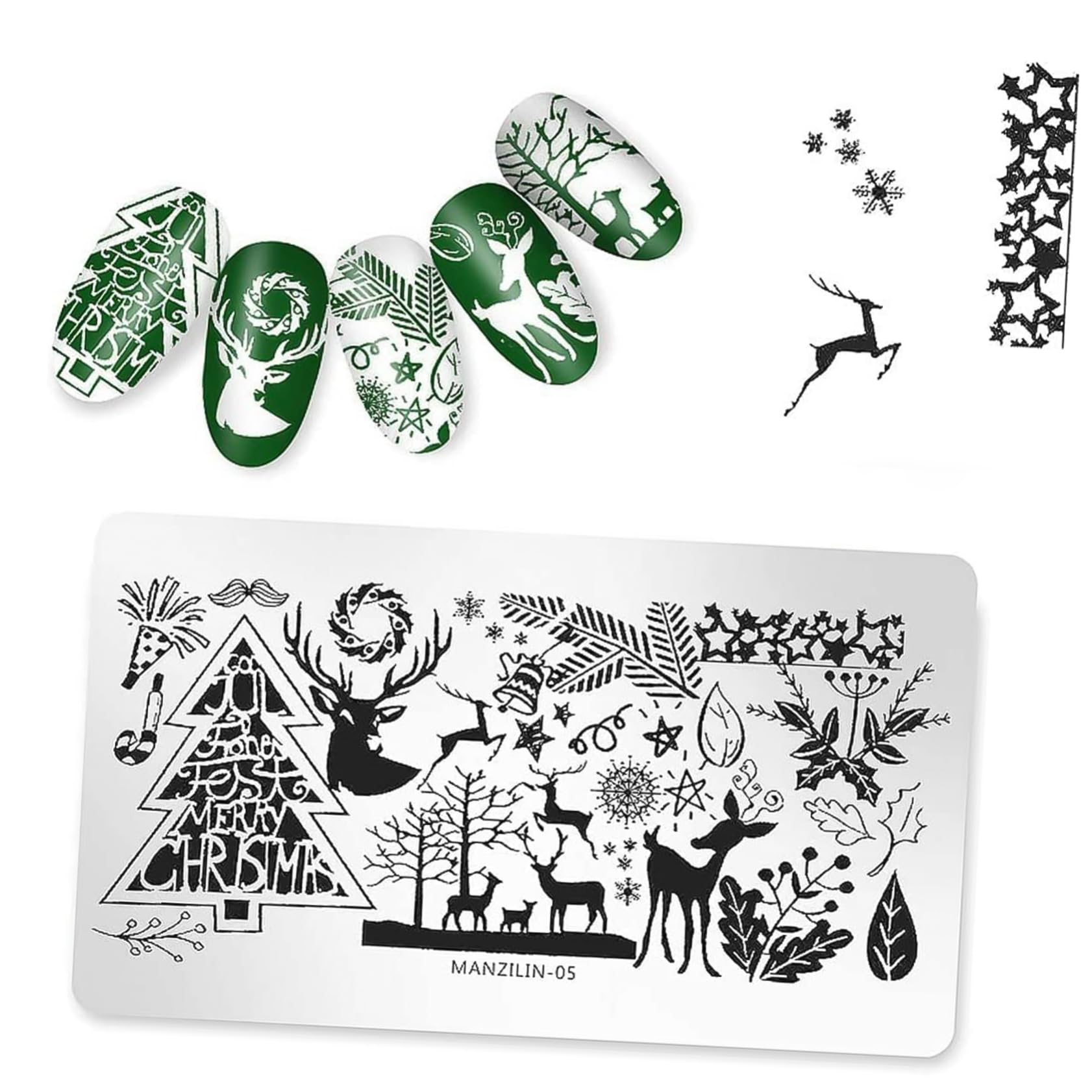 Beaupretty 15 Piezas para estampar uñas stamping para uñas plantillas uñas estampado de uñas plato de uñas de navidad kit de uñas clavo enchapado placas de estampación de arte de uñas