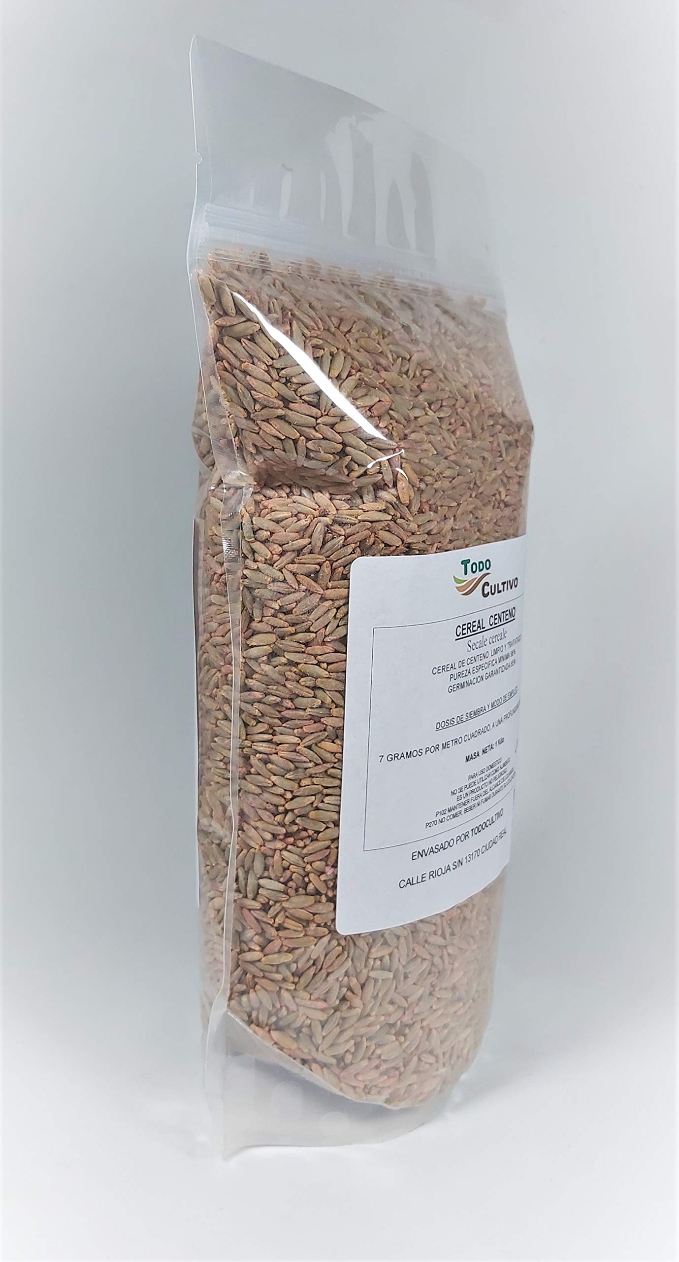 Centeno para sembrar tratado. Envase de1 Kg. Plantación de noviembre a enero. Utilizado tanto para grano como para pasto.
