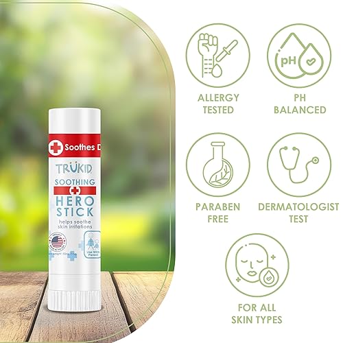 Miniatura 2 de TruKid Bálsamo calmante para terapia de la piel alivia la picazón y la irritación, perfecto para llevar, ingredientes naturales y no tóxicos, sin