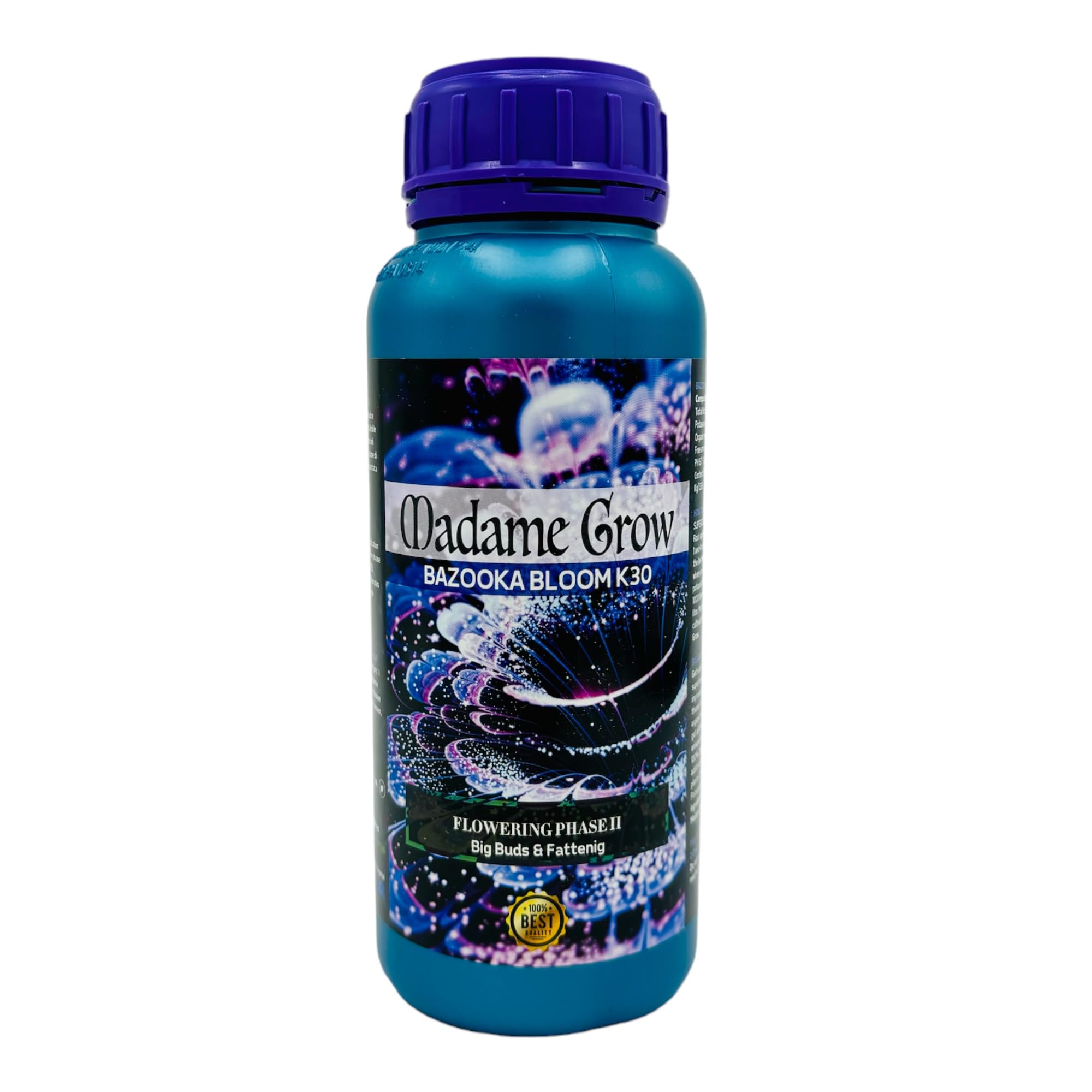 Madame Grow/Nawóz do kwitnienia marihuany/Wzmacniacz pąków/Koncentrat super potasu K30 / Bazooka Bloom/Wybuchowe pąki/Więcej żywicy/Konopie indyjskie / 100% organiczne (500 ml)
