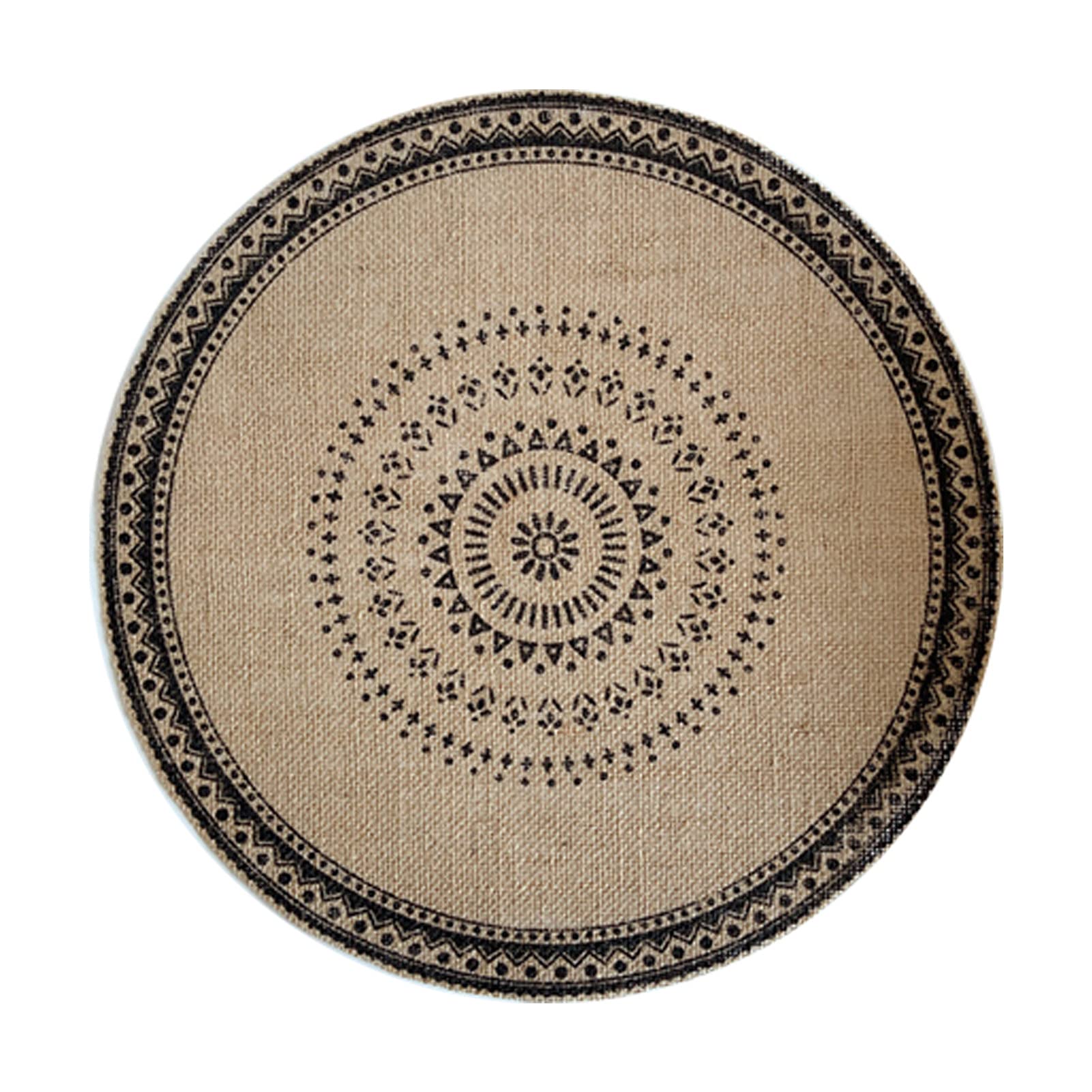 Washranp 5 Table Place Mats Placemats And Coasters,Rattan Trivet Mats Heat Insulation Handmade Cotton Flax Dining Table Non-Slip Placemat For Kitchen