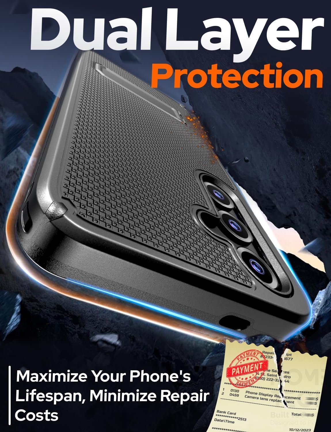 Designed for Samsung Galaxy S25 Plus Case with Belt Clip Holster - Compatible with MagSafe Magnetic Heavy Duty Phone Cover with Kickstand - Black