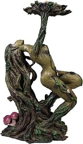 Ebros Gift Candelabro de té votivo con forma de árbol celta Gaia Dryad Ent Diosa de la Tierra nativa Candelabro de la vela del árbol de la vida