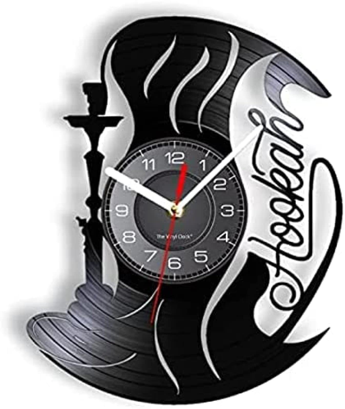 Horloge Murale Shisha en Vinyle Déco Vintage pour Salon de Vape et Bar Narguilé
