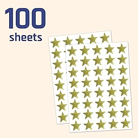 4000 Pack, Gold Foil Star Metallic Stickers, 0.6 Diameter
