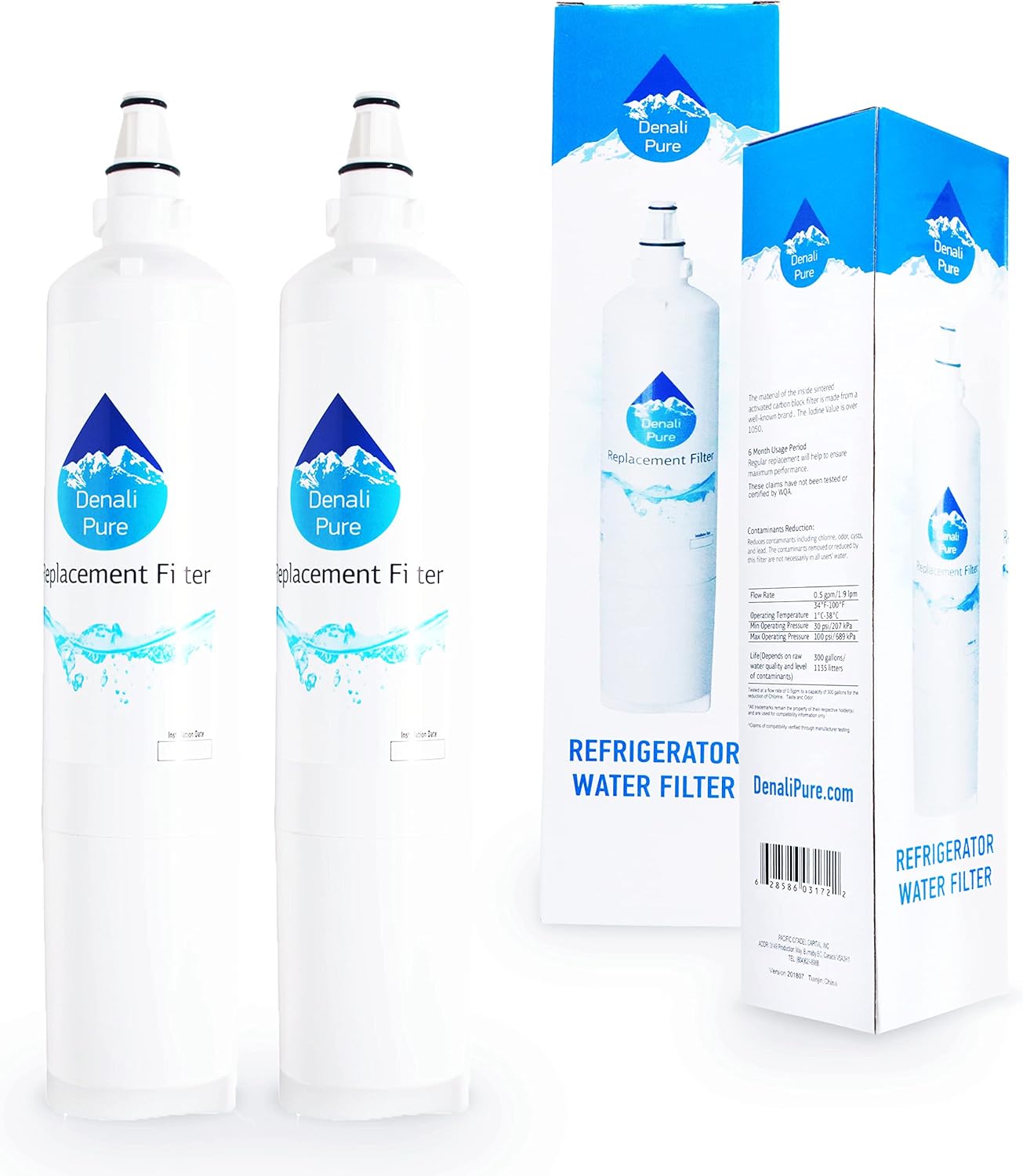 2-Pack Replacement Kenmore/Sears 79578402800 Refrigerator Water Filter - Compatible Kenmore/Sears 46-9990 Fridge Water Filter Cartridge