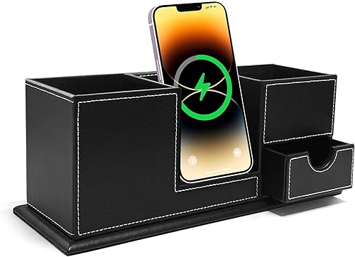 Cargador inalámbrico de 15 W para iPhone, soporte para teléfono, soporte para bolígrafo 3 en 1, estación de carga inalámbrica para iPhone 14 13 13