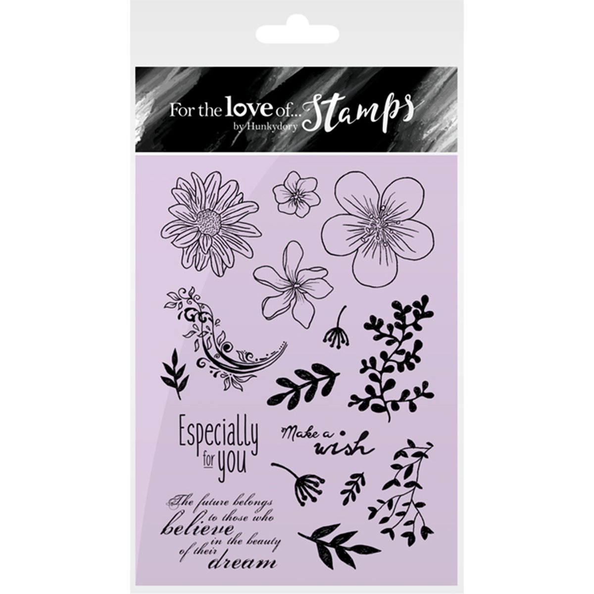 Tampons clear Hunkydory Fancy Florals A6 pour carterie et scrapbooking