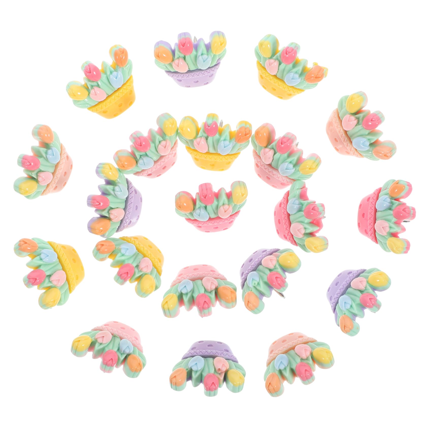 LALAFINA 100pezzi Chiodi Decorativi Forma Di Fiore Per Bacheca Push Pin Multifunzionali Per Ufficio e Casa Accessori Per Scrivania Per Mappe e Foto