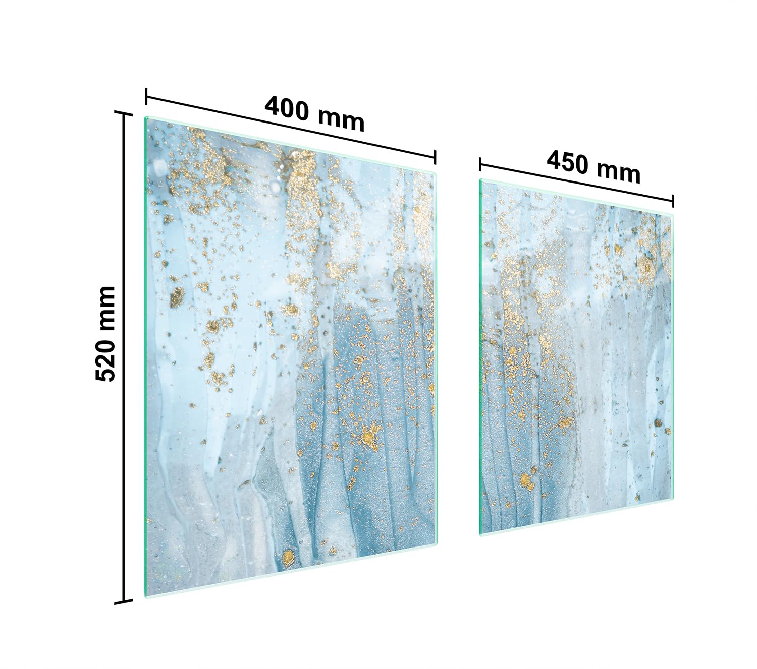 TMK ArtDeko Plaque de protection universelle pour plaque de cuisson 85 x 52 cm 2 pieces Protection contre les éclaboussures Planche a découper en verre trempé Décoration, Marbre