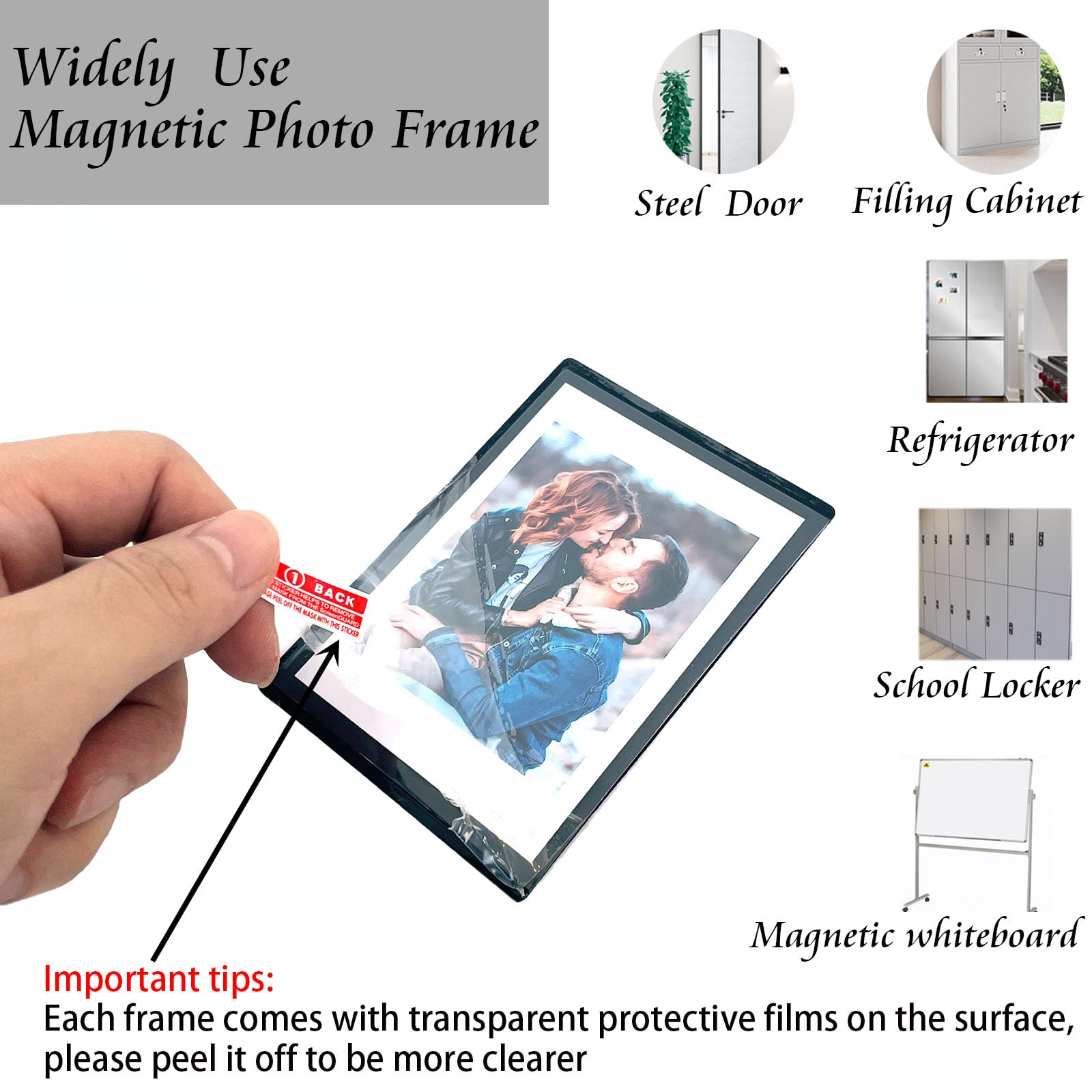Cornici Magnetiche Per Frigorifero Formato Mini Polaroid, 6,3x8,9 Cm, Multicolori, Set Da 8 Pezzi, Per Foto, Promemoria E Decorazioni - 5