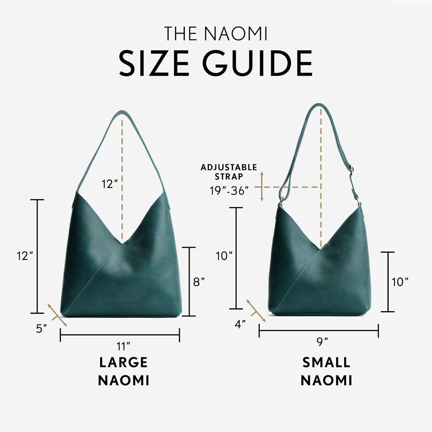 Portland Leather Goods Naomi Shoulder Bag – Handmade Slouchy Bag with Adjustable Crossbody Strap & Secure Magnetic Closure - Image 5