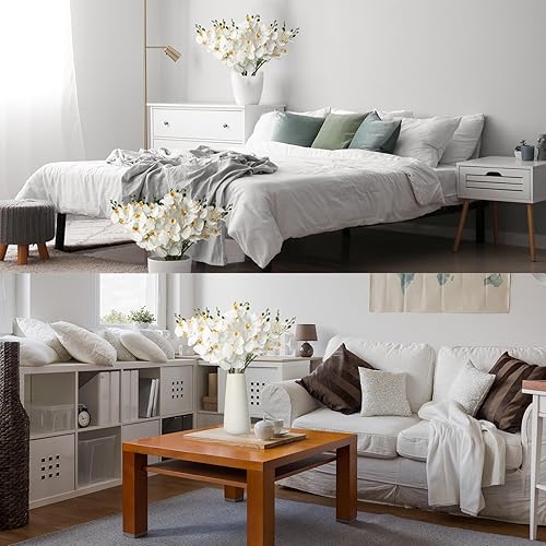 Miniatura 6 de Zeyune 12 flores artificiales Phalaenopsis de 32 pulgadas, orquídeas naturales de flores grandes, 7 flores, flores falsas de Phalaenopsis, plantas