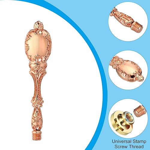 Miniatura 9 de PATIKIL Mango de sello de cera solamente, mango de metal de repuesto para sello de invitación de boda, tarjeta de invitación de boda, sobre estilo