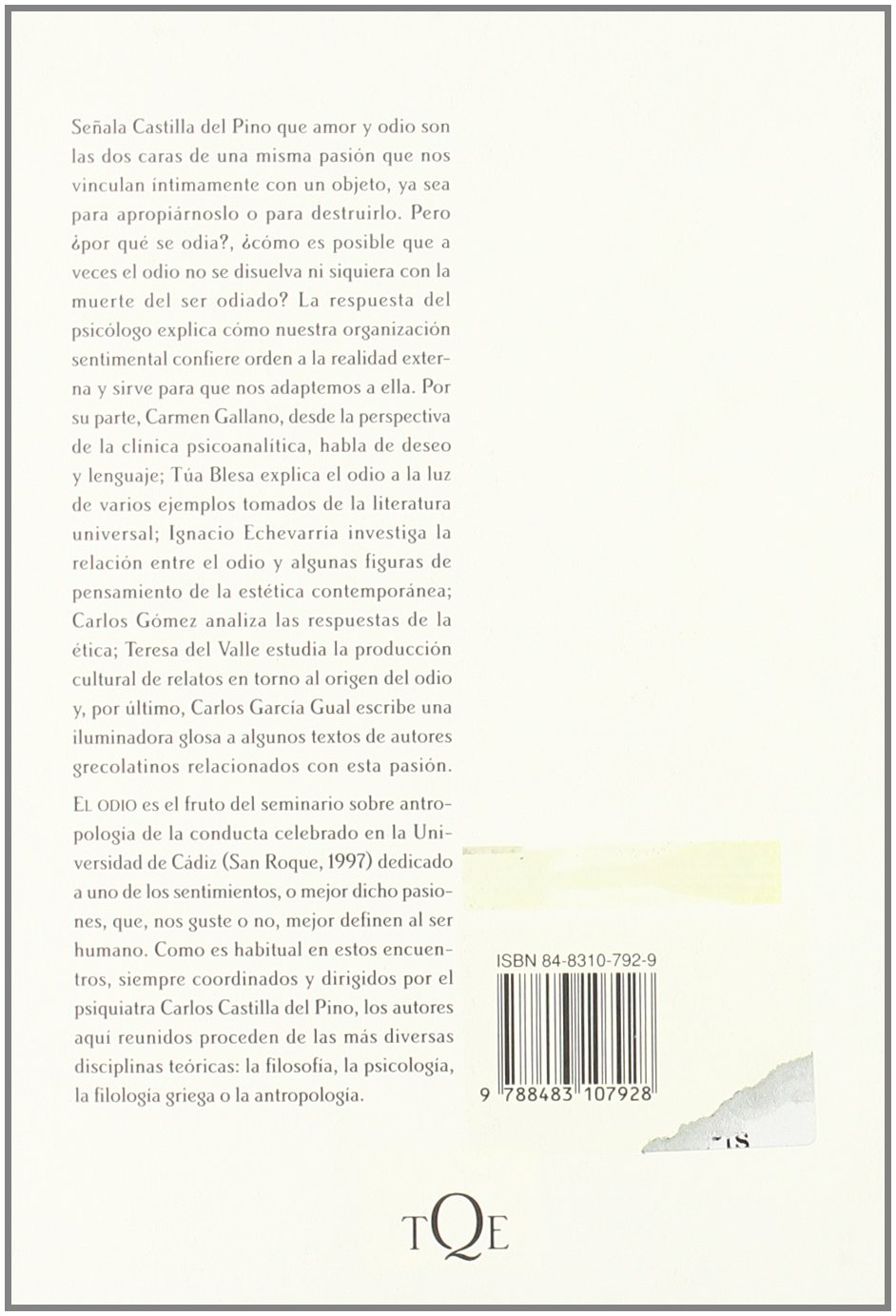 El odio: 49 (Ensayo)