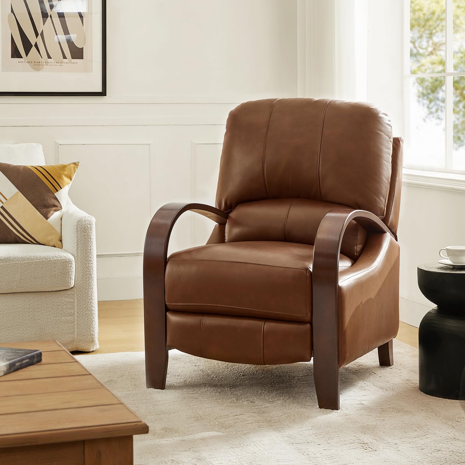 HULALA HOME Genuine Leather Manual Recliner