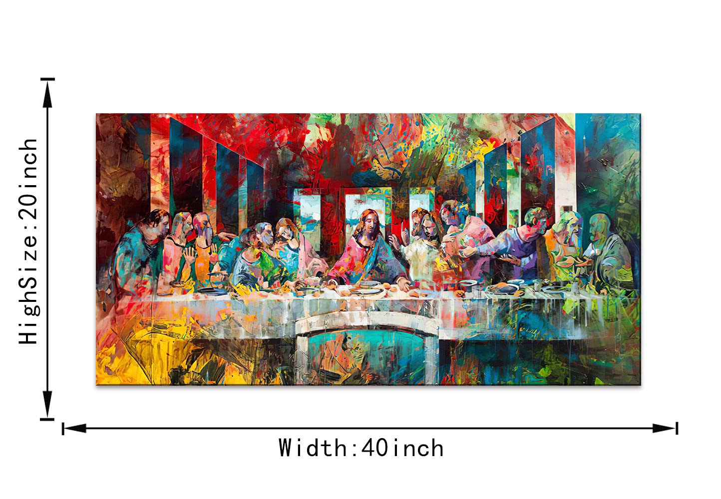 Amazon.co.jp: カラフルなウォールアート 有名な絵画 最後の晩餐