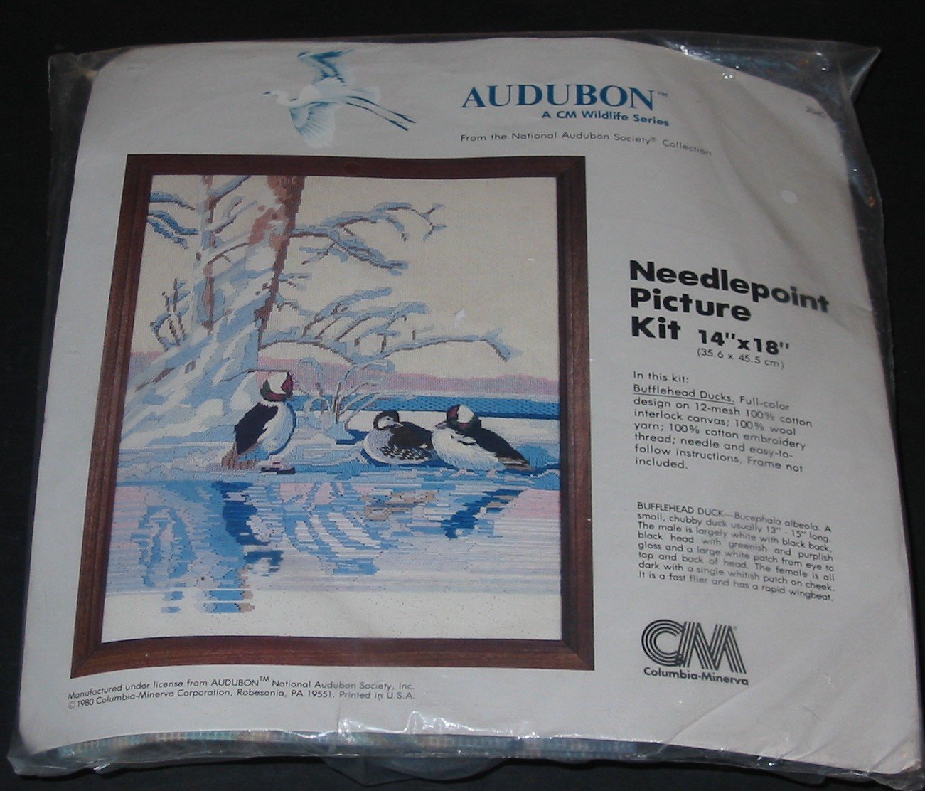 Audubon14" x 18" Bufflehead Ducks Needlepoint Picture Kit