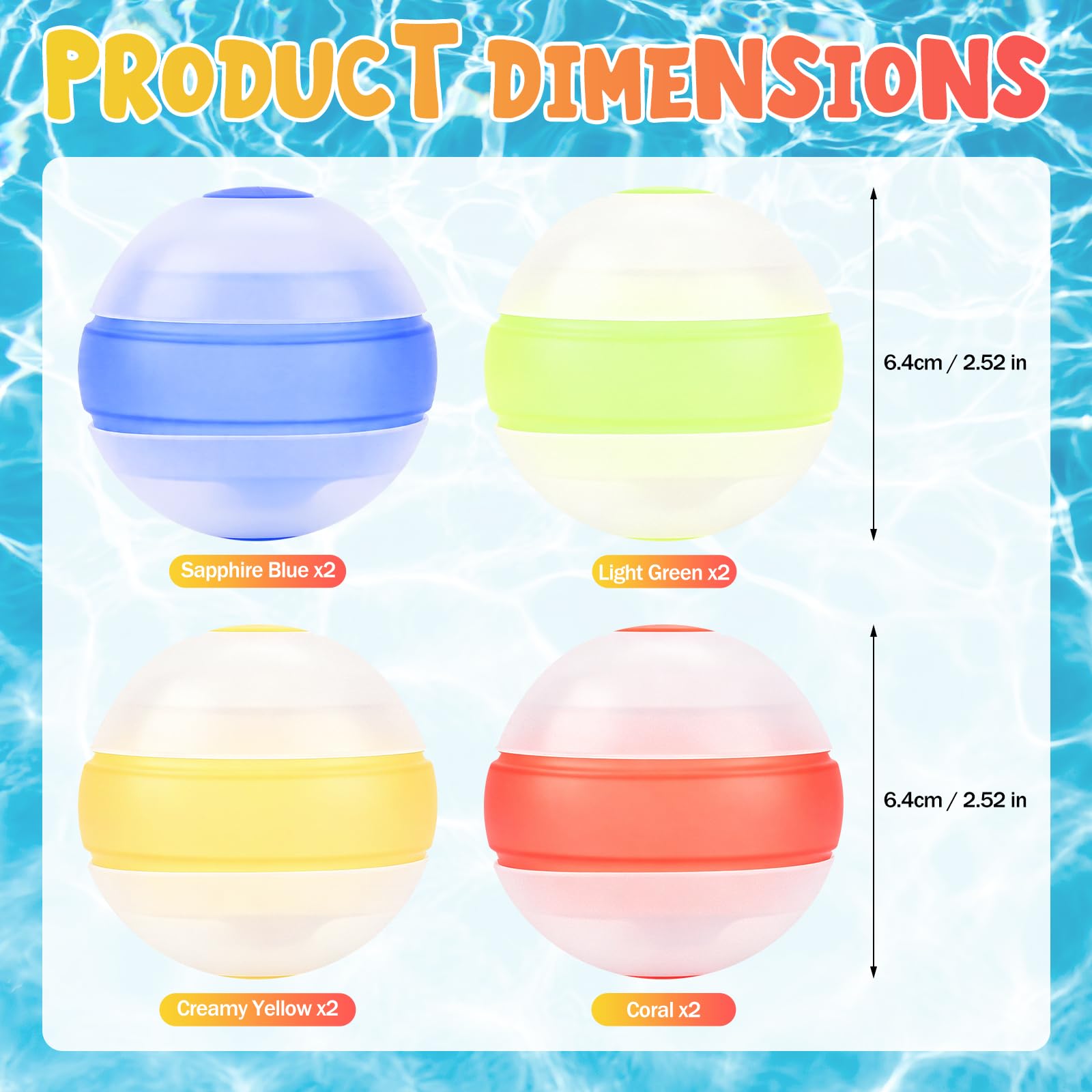 18 Globos de Agua Reutilizables para Niños, Autocierre en 1 Segundo, Diseño de Doble Apertura de Silicona, Juguetes de Agua para Piscina, Playa, Jardín, Fiestas de Verano y Juegos al Aire Libre