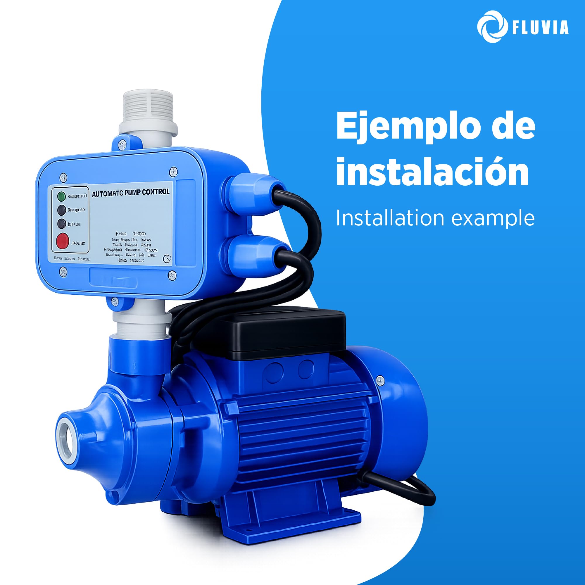 Prescontrol Controlador Automatico de Bomba de Agua Indicador Led Proteccion en Seco Electronico Rearme Manual Arranque Parada Automatica para Casa Jardin Riego Depositos Pozos Sistema Presion Seguro
