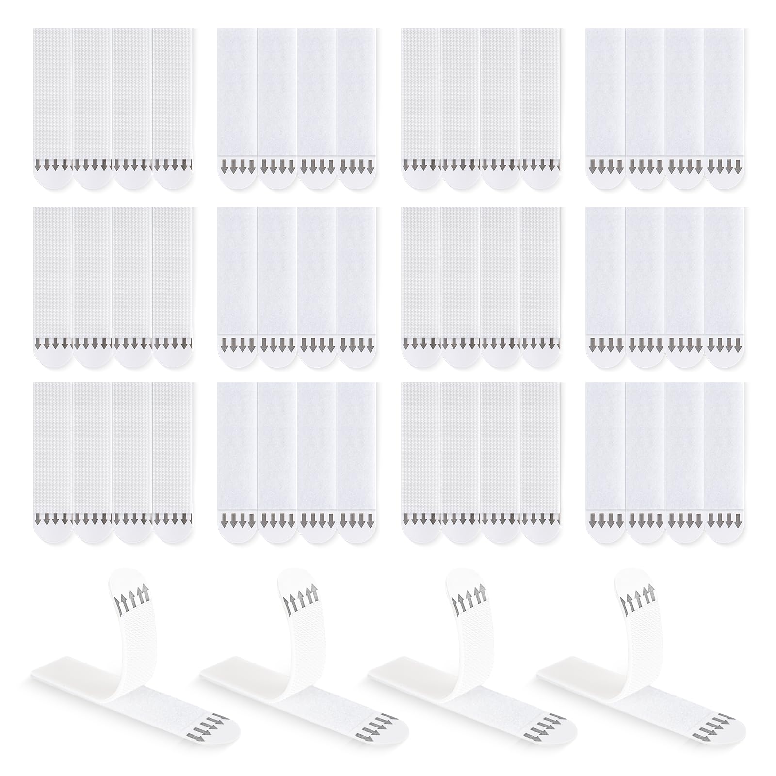 LLPT Picture Hanging Strips Detachable | 24 Pairs (48 Strips) | Medium 0.75" x 2.9" | Picture Hangers Without Nails | Removable Adhesive | for Wall Posters Photos (MW19724) | White