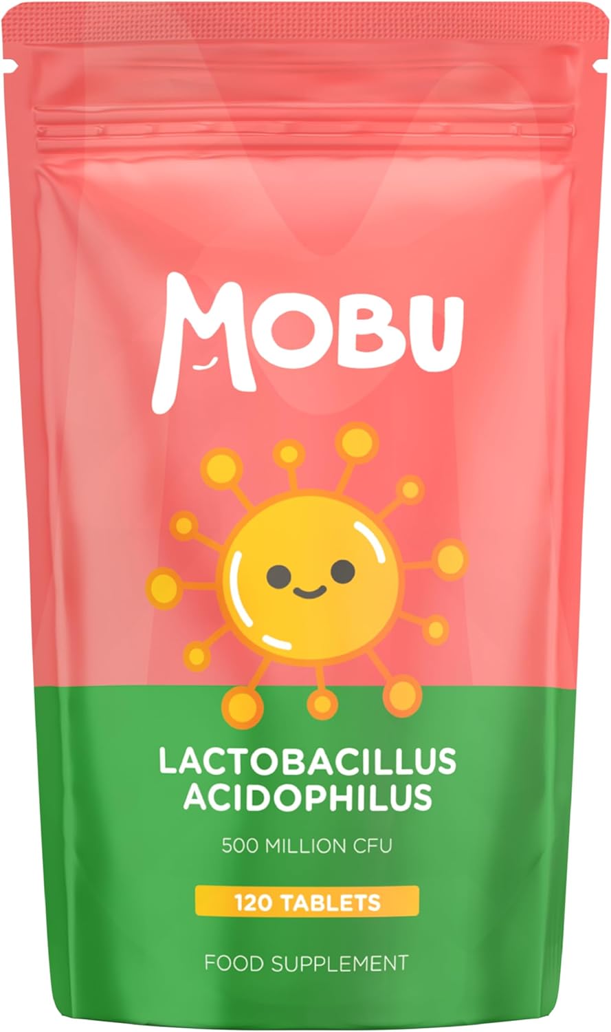 Acidophilus Lactobacillus 50mg – 120 Tablets | 500 Million CFU Probiotic | Probiotics for Gut Health, Digestion & Bloating Relief | UK Made | MOBU