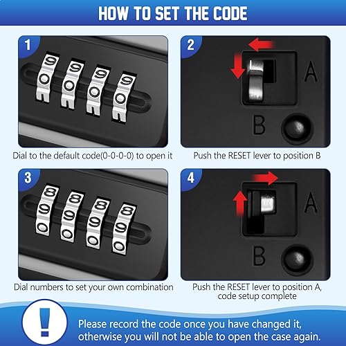 Miniatura 6 de Caja de seguridad portátil de viaje con combinación de 4 dígitos, mini caja de seguridad antirrobo, caja de seguridad para playa, impermeable,