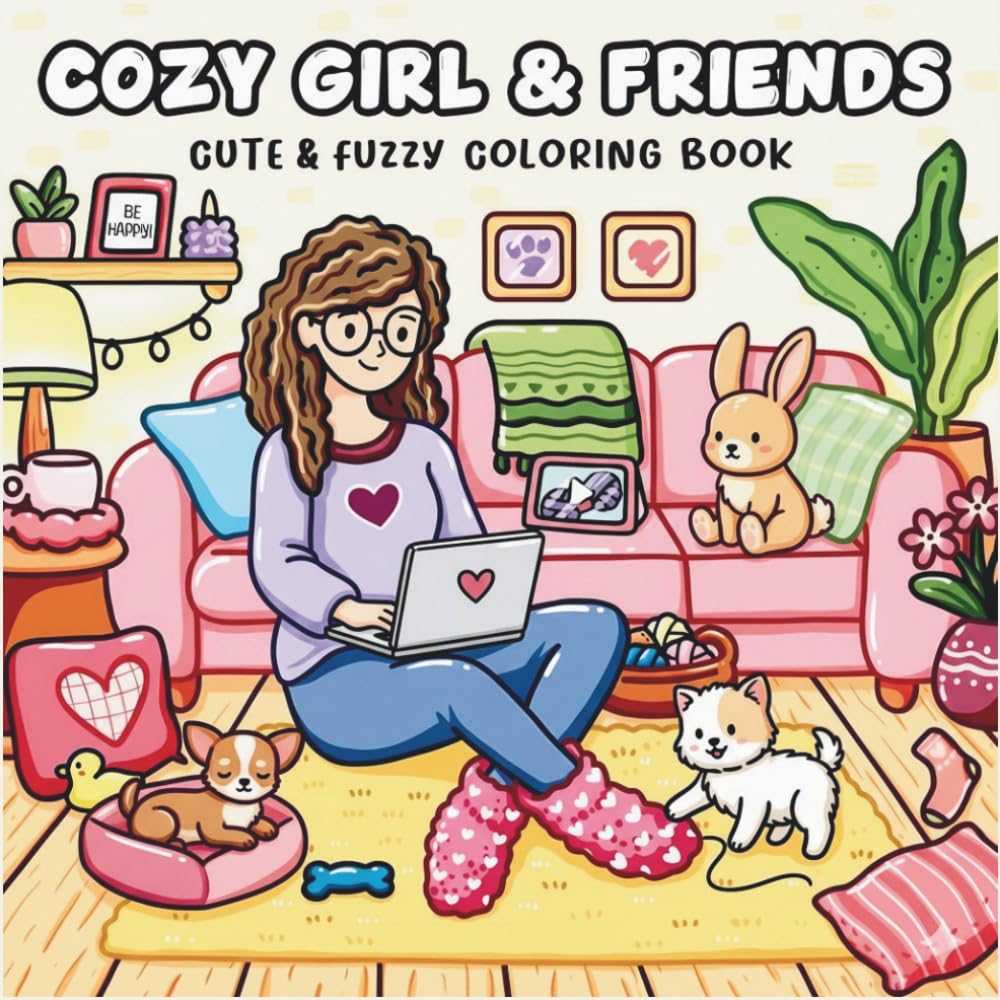 Cozy Girls and Friends Coloring Book: Cute and Fuzzy Coloring Pages Featuring Adorable Besties, Cozy Moments, and Relaxing Everyday Adventures