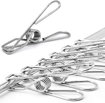 50 Pack Clothes Pins for Hanging Clothes, Stainless Steel ClothesPins Heavy Duty Outdoor Wire Clothes Pins Large Laundry Pins Metal Clips, 2.36inch/6cm