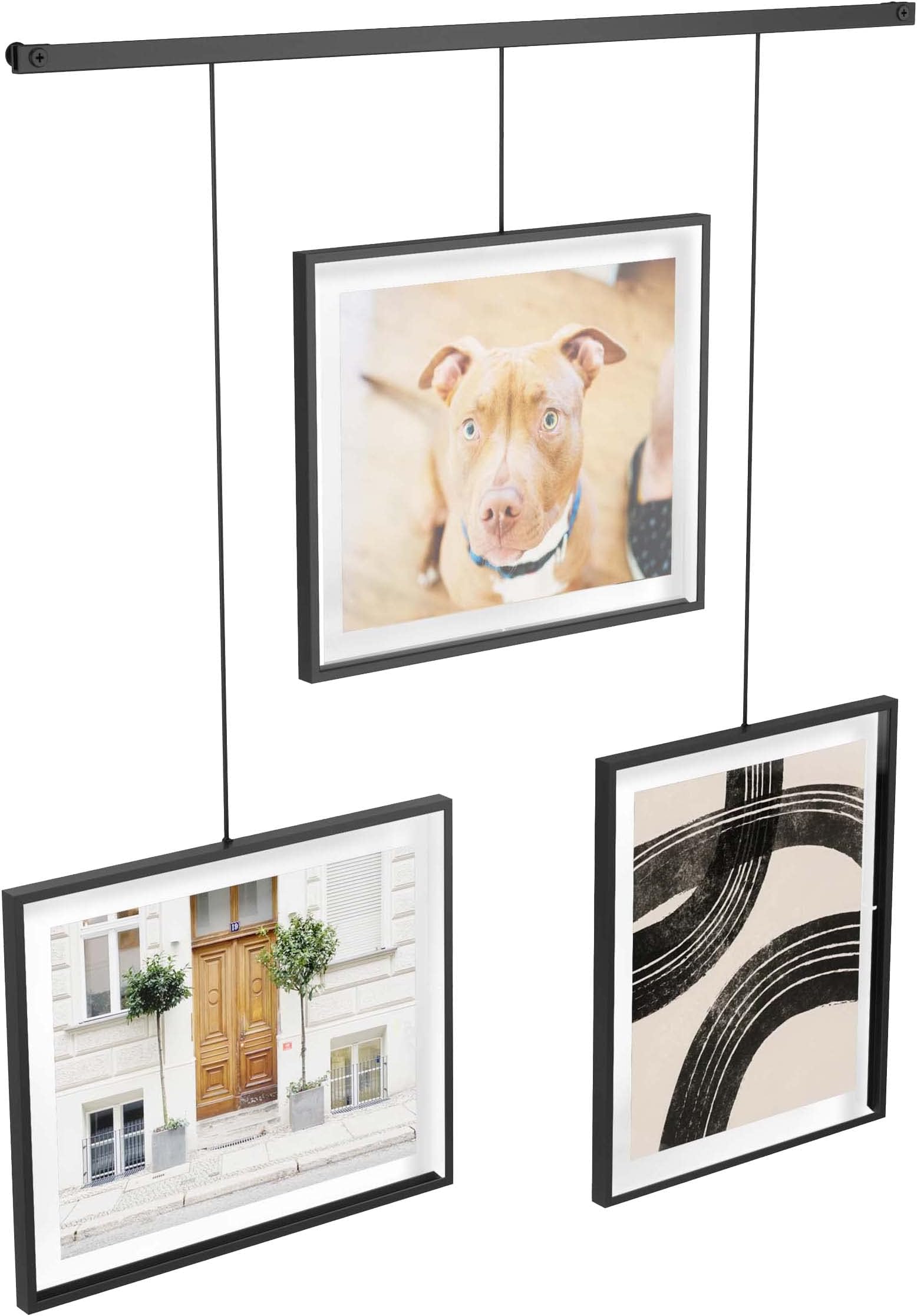 UmbraExhibit Set of Three 8x10 Picture Frames, Black, metal