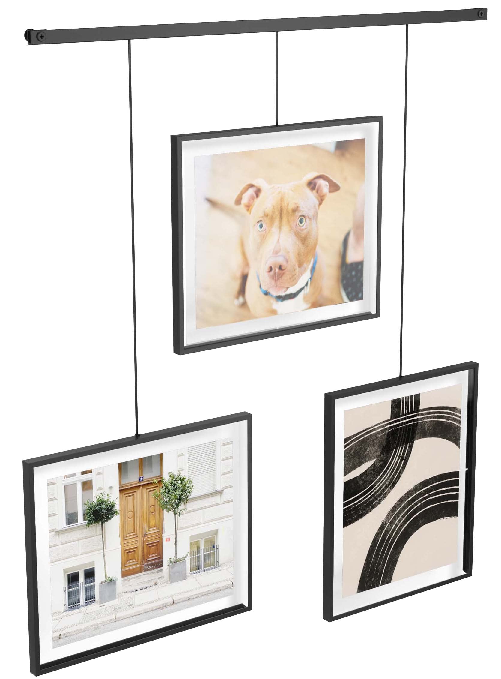 Umbra Exhibit Set of Three 8x10 Picture Frames, Black, metal