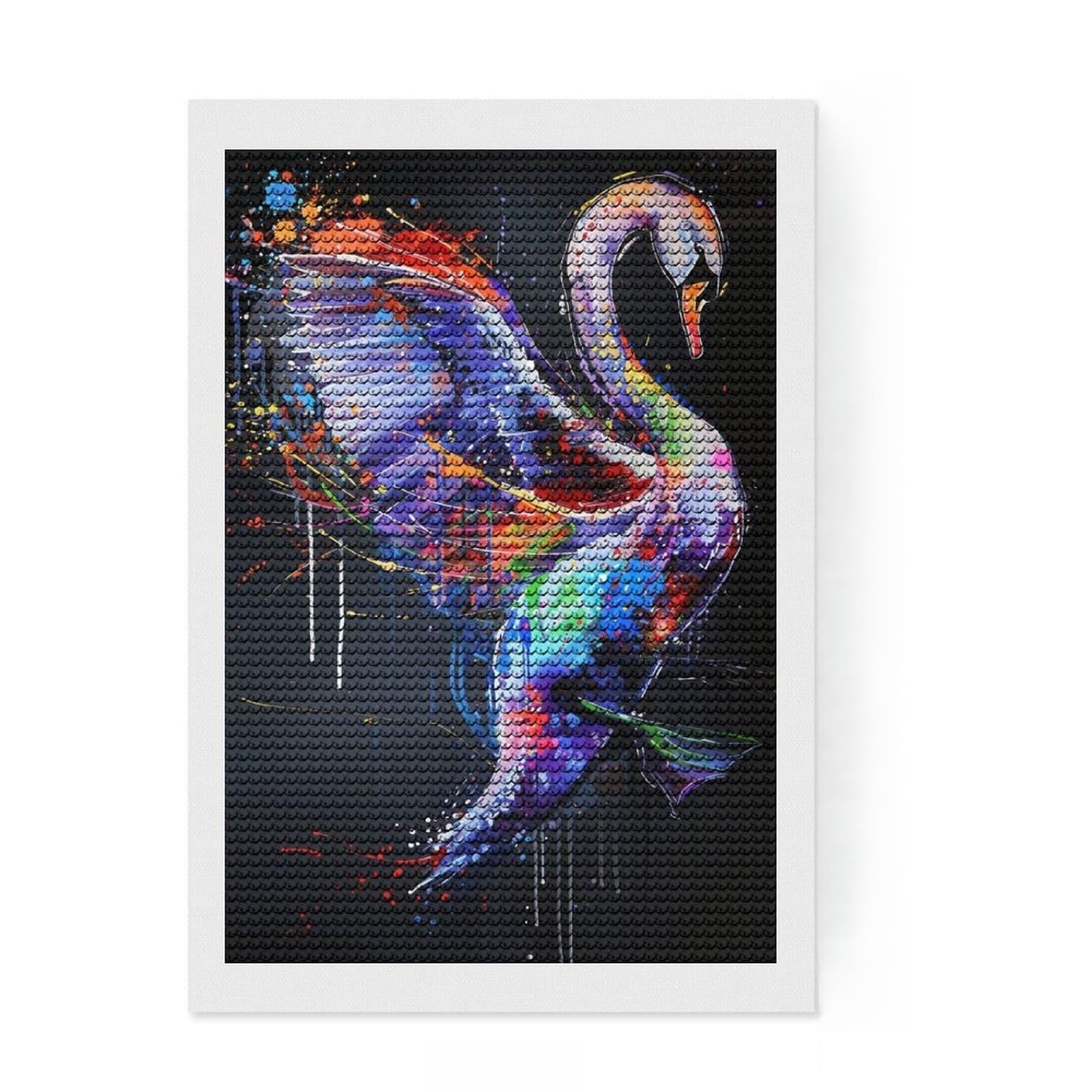 Junmoney Swan Animal Painting Diamond Painting Set 8"x12", for Adults, Home Wall Decor, Easy to Enjoy, Christmas Gift, Nice Detail and Sparkle