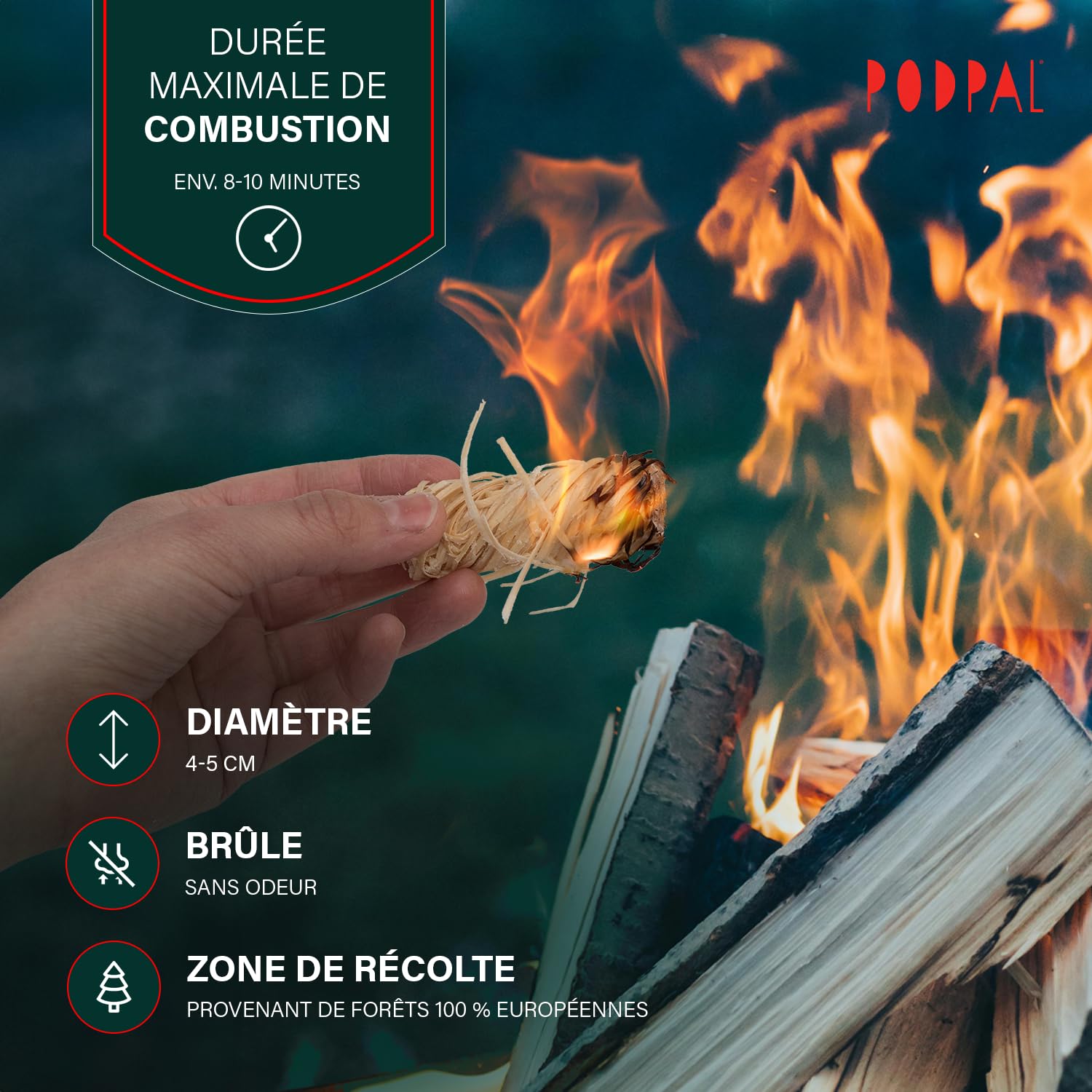 Allume-feu Naturels Laine de Bois Cire 200 Pièces Barbecue Cheminée Poêle à Bois