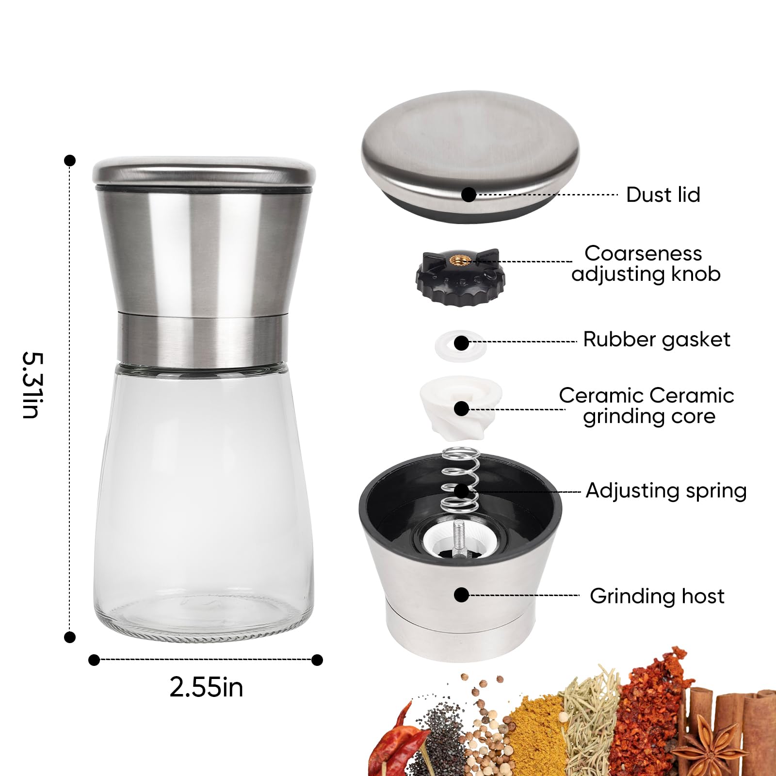Pepper Grinder (Silver Dwarf) — Amazon image 2