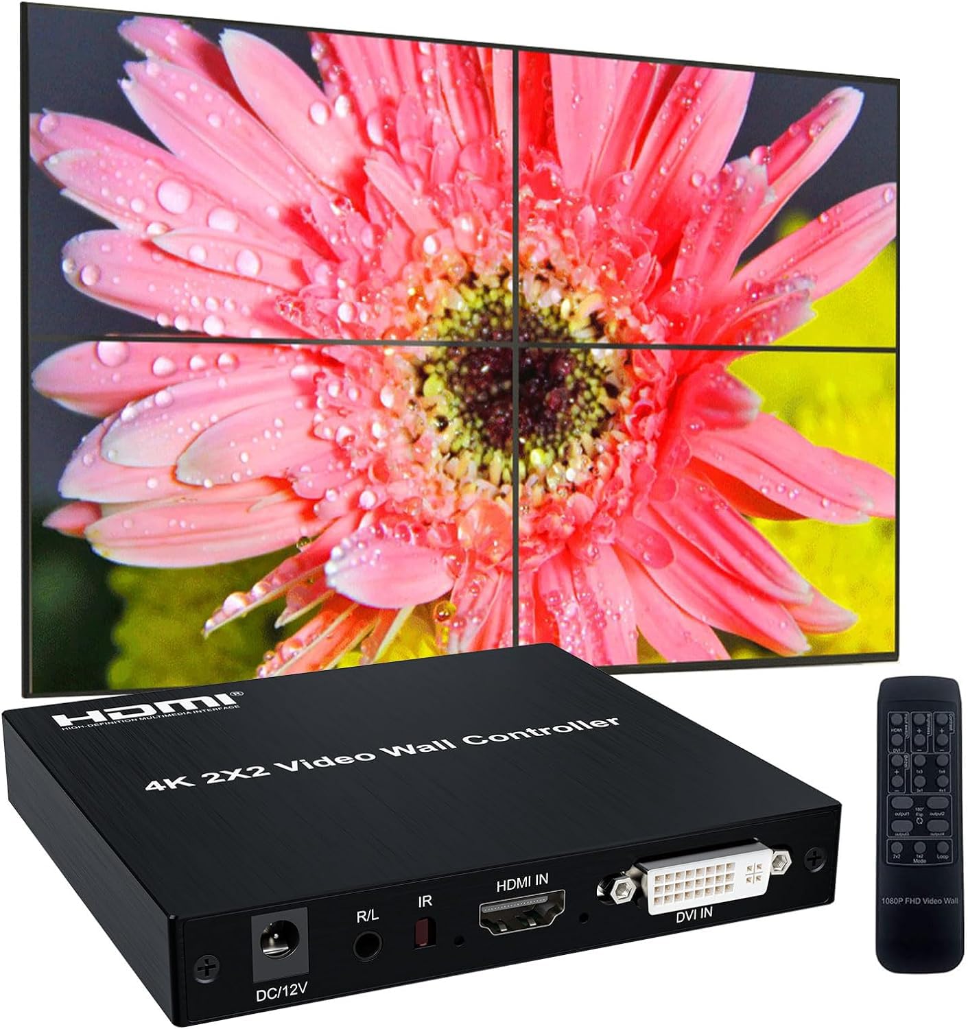 Controller Per Video Wall 4K@30Hz 2x3 – Ingresso HDMI, 6 Uscite HDMI, Processore Video Con Telecomando IR – Modalità Multiple 1x1, 2x2, 2x3... - 3