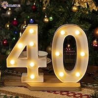 Vista 5 de HXWEIYE Números Iluminados de Carpa-4, Letrero de Letras y Números Grandes LED 26 Alfabeto y 10 Números para Decoración de Fiesta, Letras Iluminadas