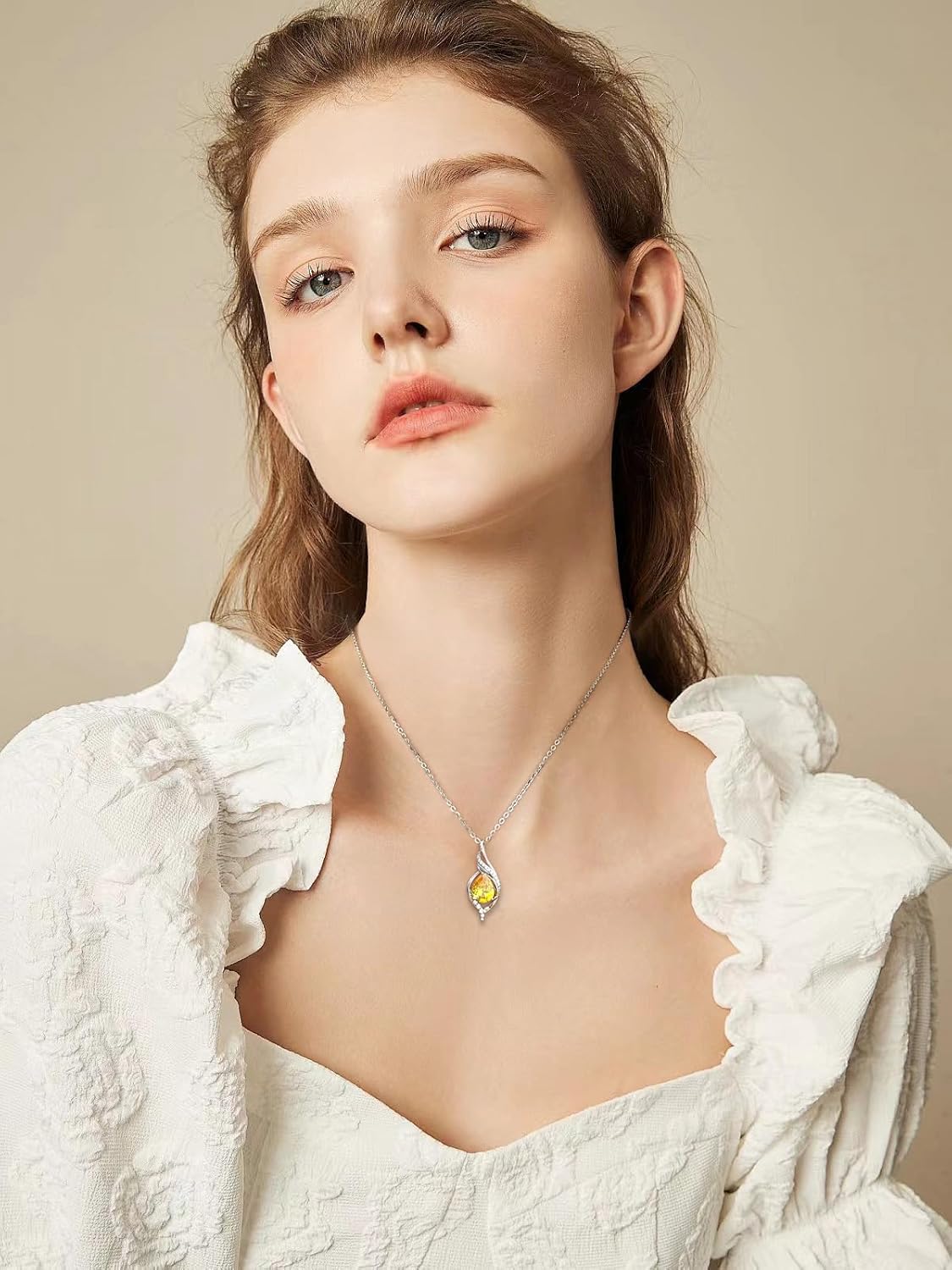 Birthstone Necklaces for Women Infinity Pendant S925 Sterling Silver Teardrop Pendant Necklace Anniversary Birthday Gifts for Women Wife Christmas Gifts for Her Mom Lady - Image 2