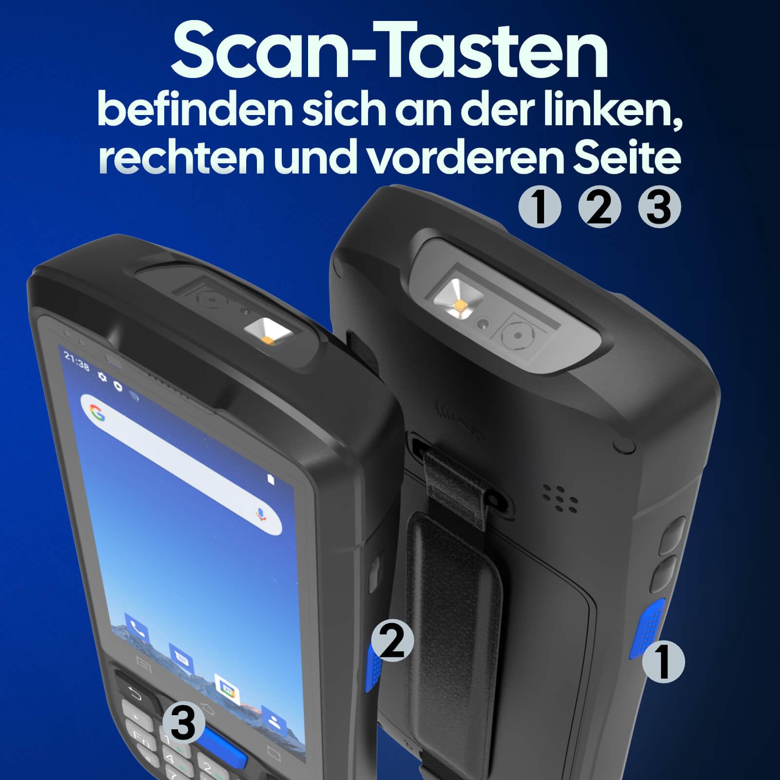 Rayoungtek Mobiler Android 12 Barcode Scanner mit 1D/2D/QR-Engine, NFC, 4G & WLAN | Robustes Datenerfassungsgerät für Lager, Inventur, WMS