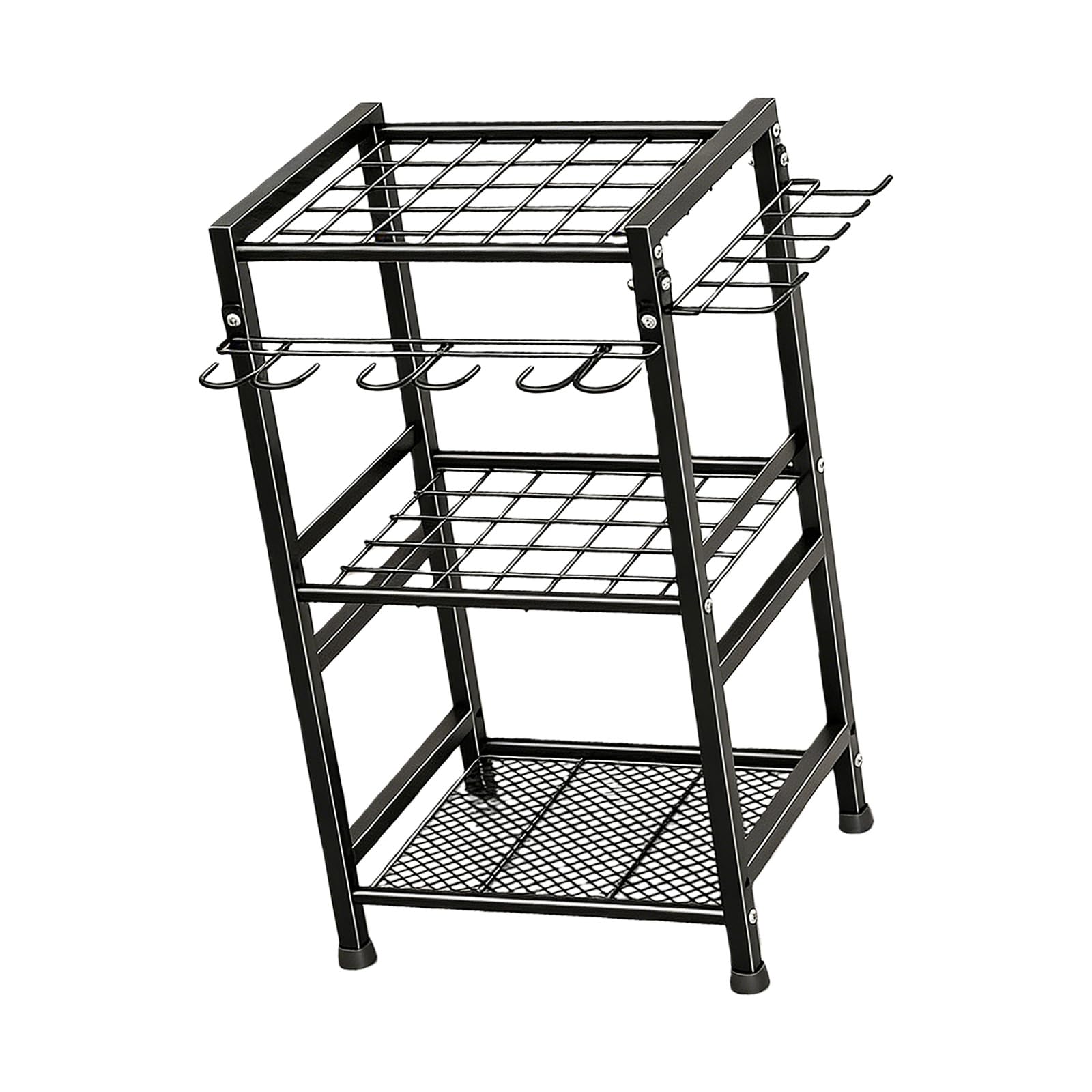 Kaeltsyn Easy Assembly Garden Tool Stand with Adjustable Feet for Uneven Floor Keep Shovels Rakes Brooms Vertical Organized Garden Tool Rack
