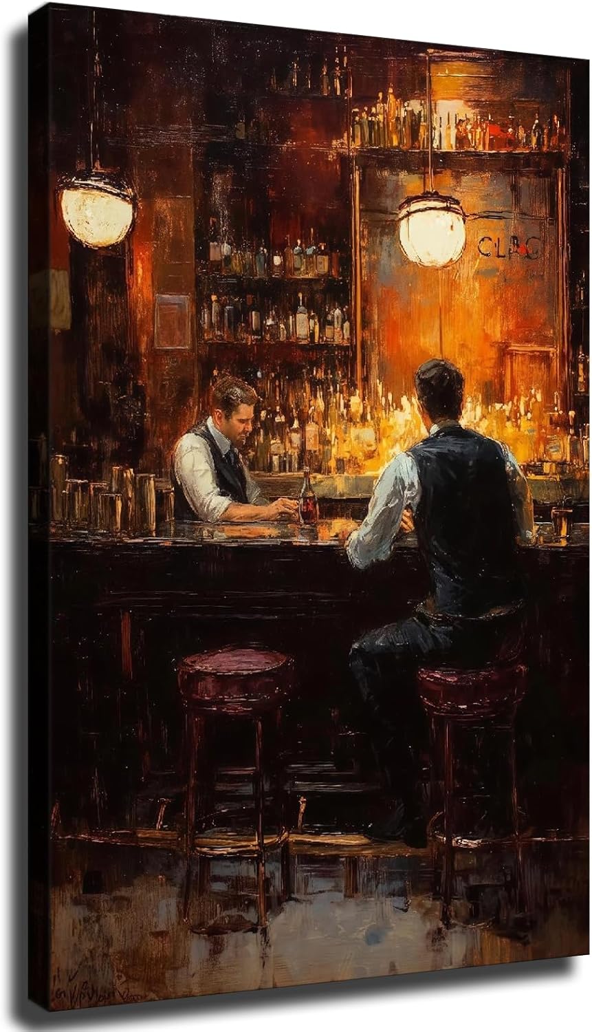 CIDLNMY Arte de pared en lienzo de la Prohibition Speakeasy, póster vintage de la vida nocturna de los años 20, arte de pared de cóctel, bar, salón,