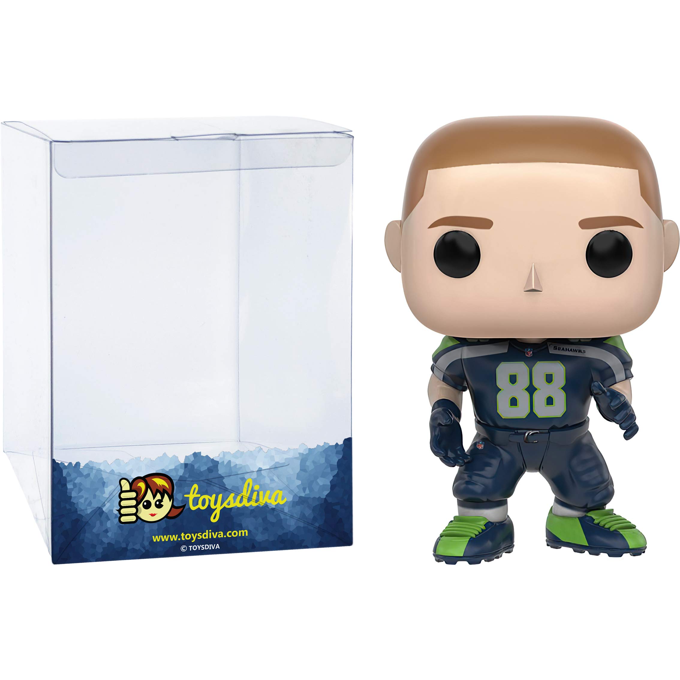 Funko J i m m y G r a h a m [S e a h a w k s ]: P o p ! Football Vinyl Figurine Bundle with 1 Compatible 'ToysDiva' Graphic Protector (050 - 10221 - B)