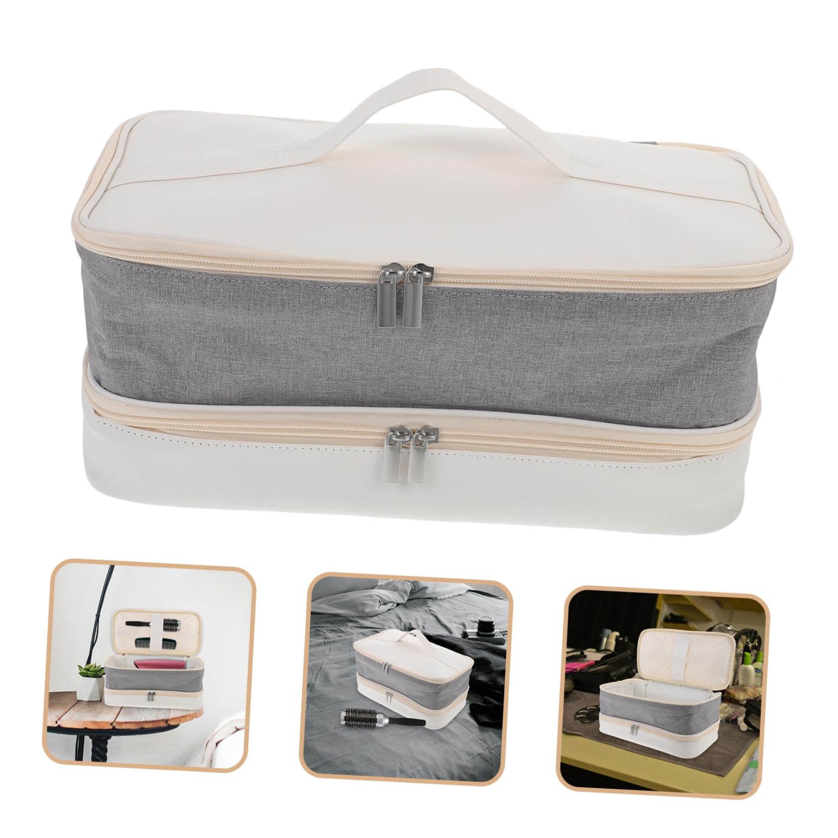 Bolsa De Almacenamiento De De Pelo Organizador De Doble para Secador y Rizador Estuche Portátil De Accesorios De
