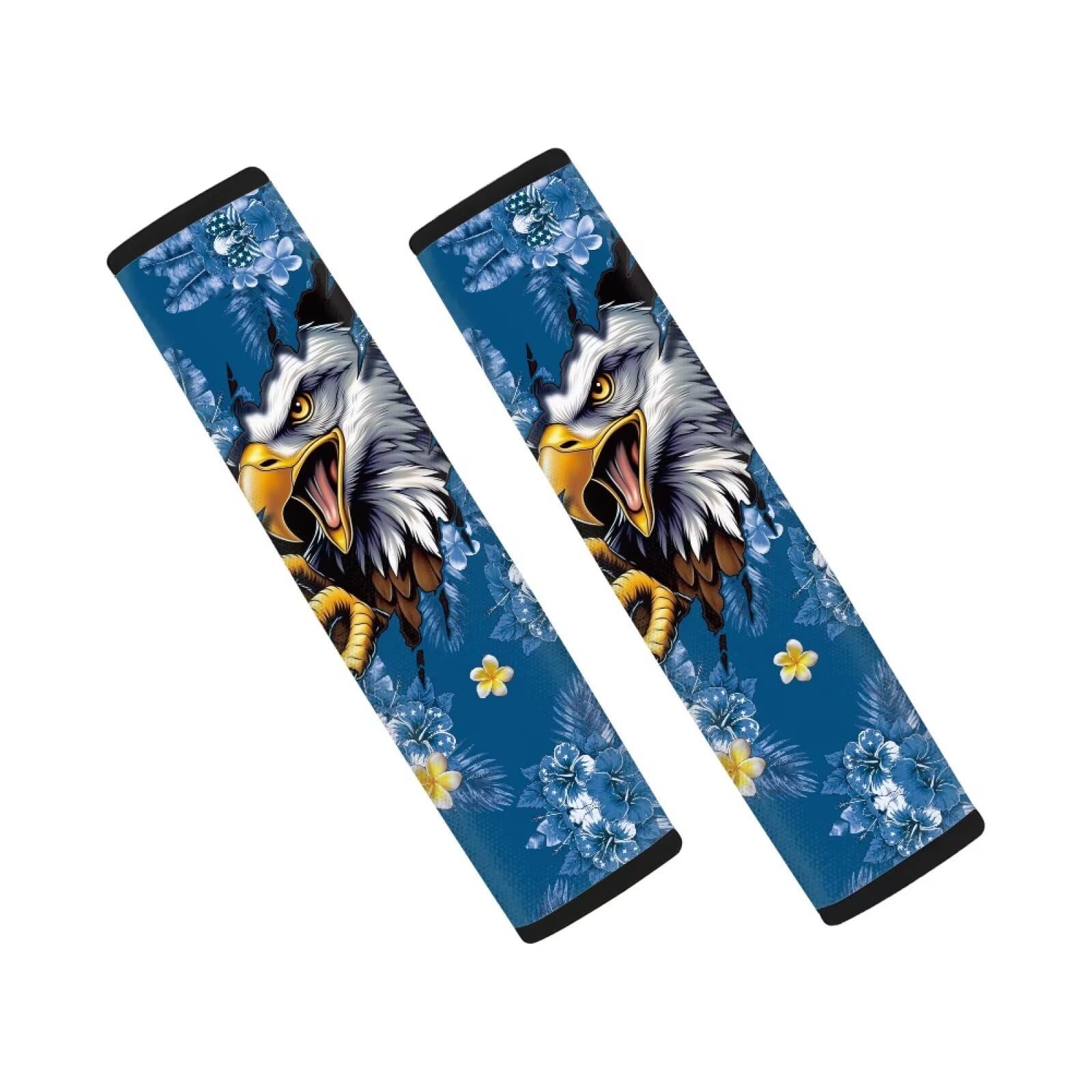 AFPANQZ Eagle Tropical Flowers Safety Seatbelt Cover Kit Car Auto Seat Belt Pads Covers Comfortable Driving Car Seats Accessories Backpack Bags Strap Pads Covers