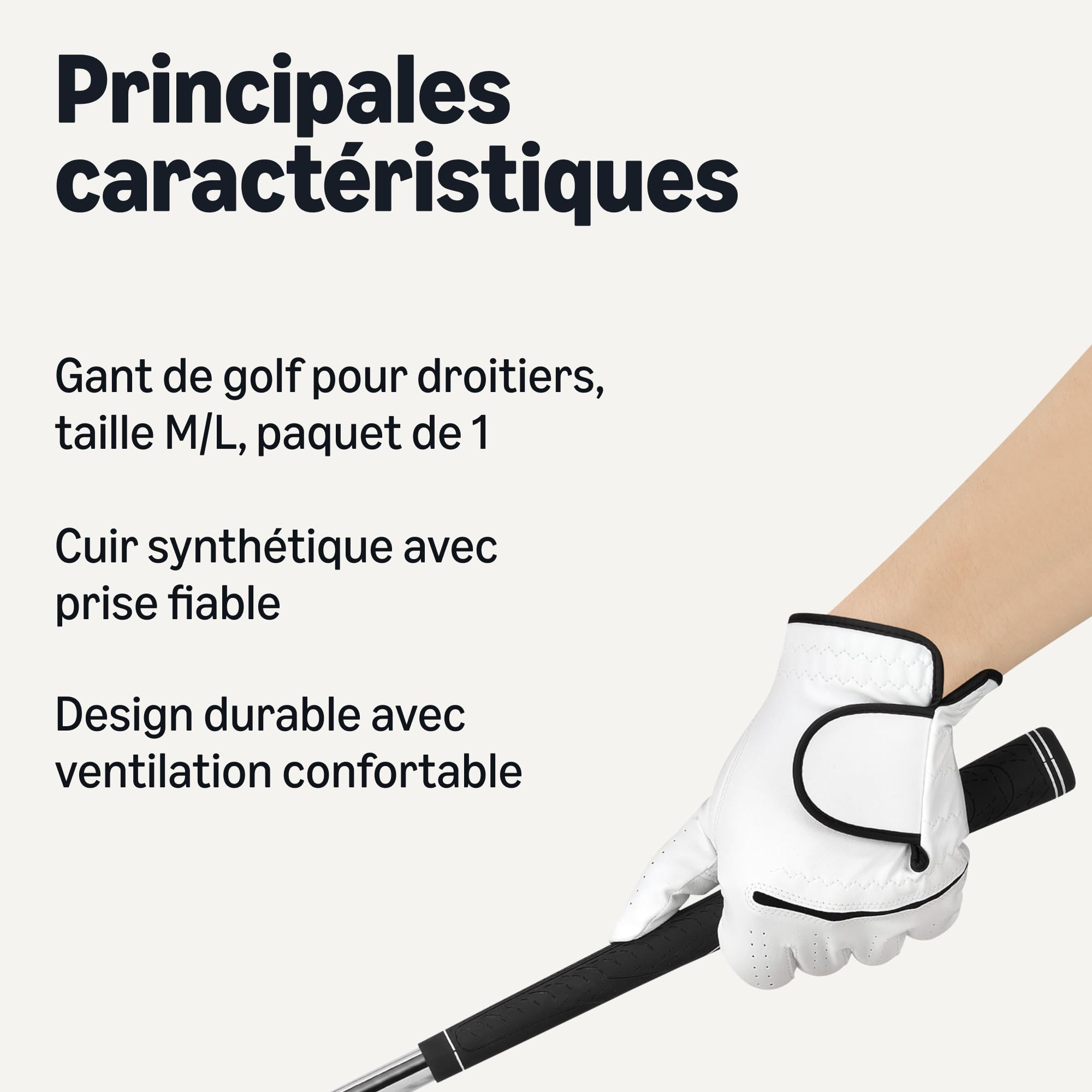 Amazon Basics Gants de Golf, Golfeur Homme Droitier