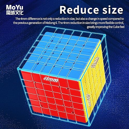Miniatura 5 de LiangCuber Moyu Meilong - Cubo magnético de velocidad de 6 x 6 M, Meilong 6M V2 6x6 cubo sin calcomanías 2023 última versión